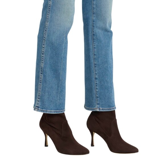 Manolo Blahnik Pamfilo Suede Boots Womens 38.5 Brown Stiletto Tall Heels Heeled - Picture 15 of 15